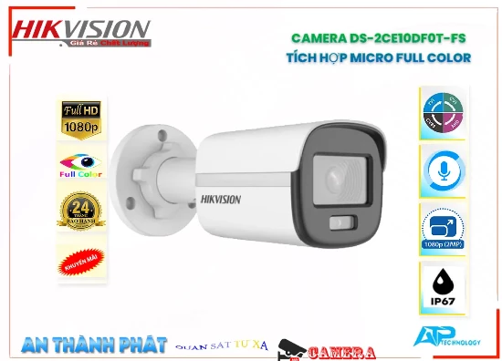 DS-2CE10DF0T-FS Camera Thân Thu âm COLORVU, camera DS-2CE10DF0T-FS giá rẻ, DS-2CE10DF0T-FS tích hợp full color, DS-2CE10DF0T-FS có micro thu âm, DS-2CE10DF0T-FS giá rẻ, Giá camera DS-2CE10DF0T-FS, 